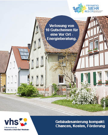 VHS-Kurs: Gebäudesanierung, Die Straße eines Dorfes mit ihren angrenzenden Häusern